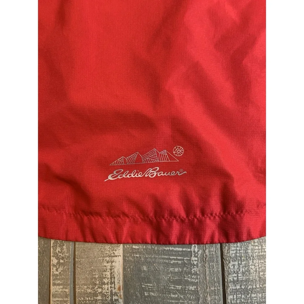Eddie Bauer ~Big Kids~Boys~ Nylon Red & Gray Hooded Windbreaker Sz XS 5/6‎